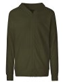 Hooded Sweater Neutral Unisex With Zip Military Green